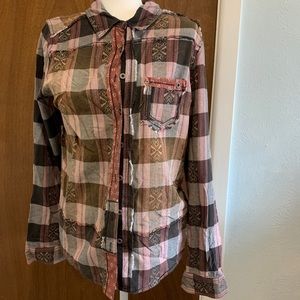 We The Free Free People Plaid Button Down